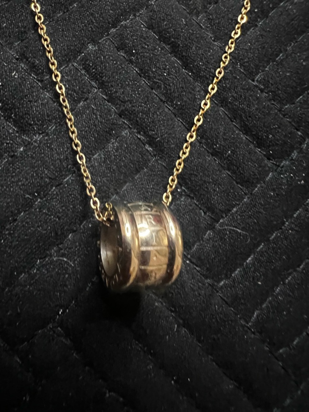 Bvlgaru Gold-Tone Barrel Pendant Necklace - Women Jewelry